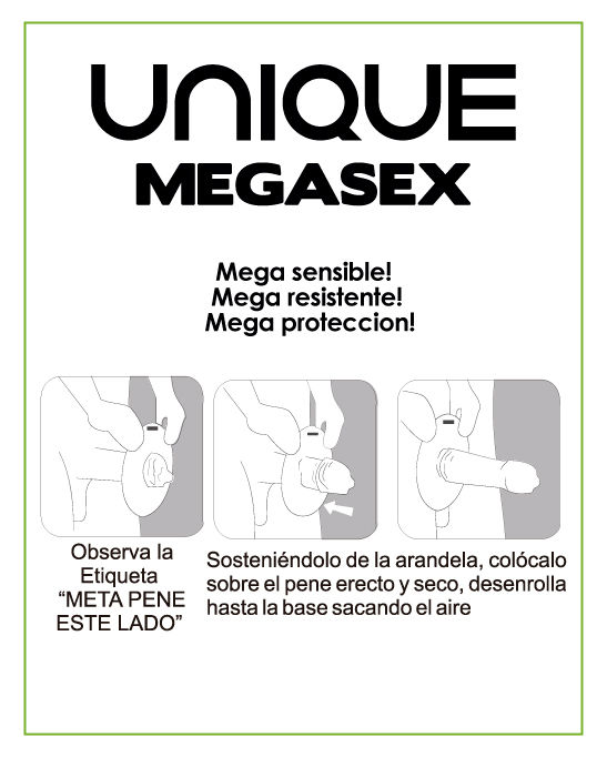 UNIQ MEGASEX PRESERVATIVOS SENSITIVOS CON LIGUERO SIN LATEX 3 UNIDADES