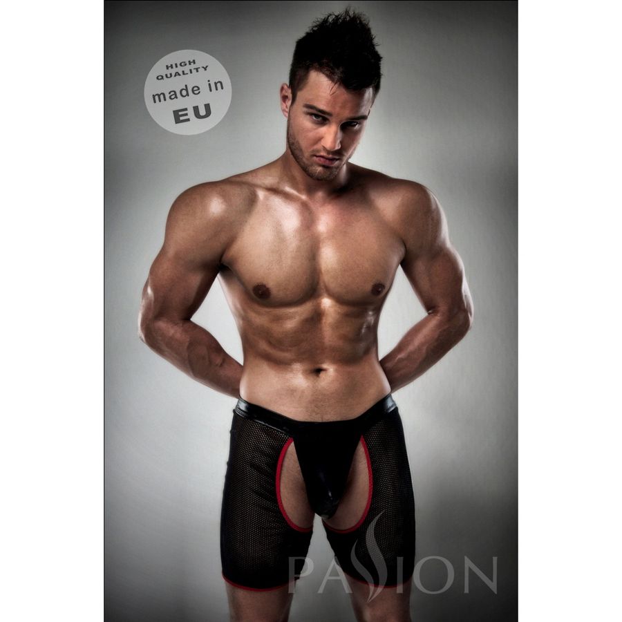 BOXER / TANGA  012 EROTIC NEGRO EN RED BY PASSION S/M