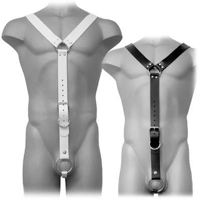 LEATHER BODY HARNESS MEN BLANCO LEATHER BODY