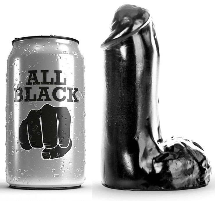 ALL BLACK DILDO REALISTICO 13CM ALL BLACK