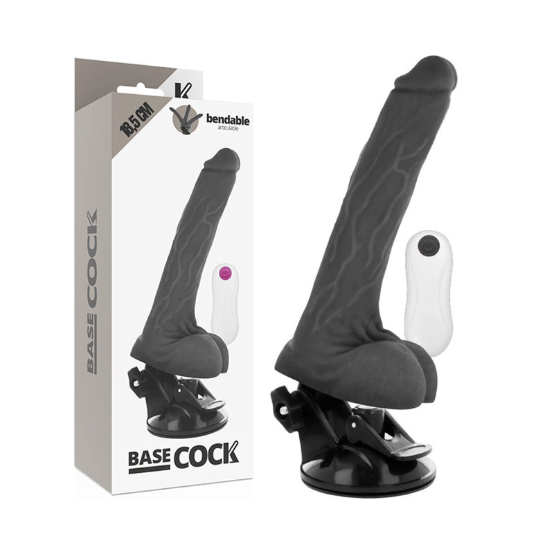 Based Cock Vibrador Articulable Control Remoto Negro18.5cm