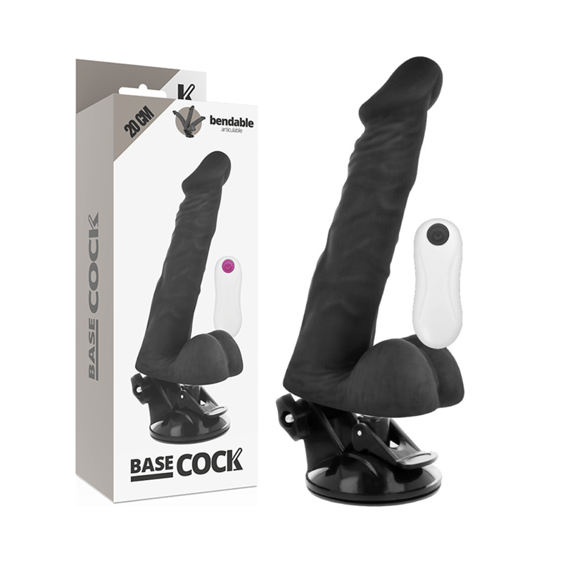 Based Cock Vibrador Articulable Control Remoto Negro 20cm