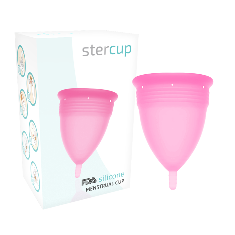 Stercup Copa Menstrual Fda Silicone Talla L Rosa