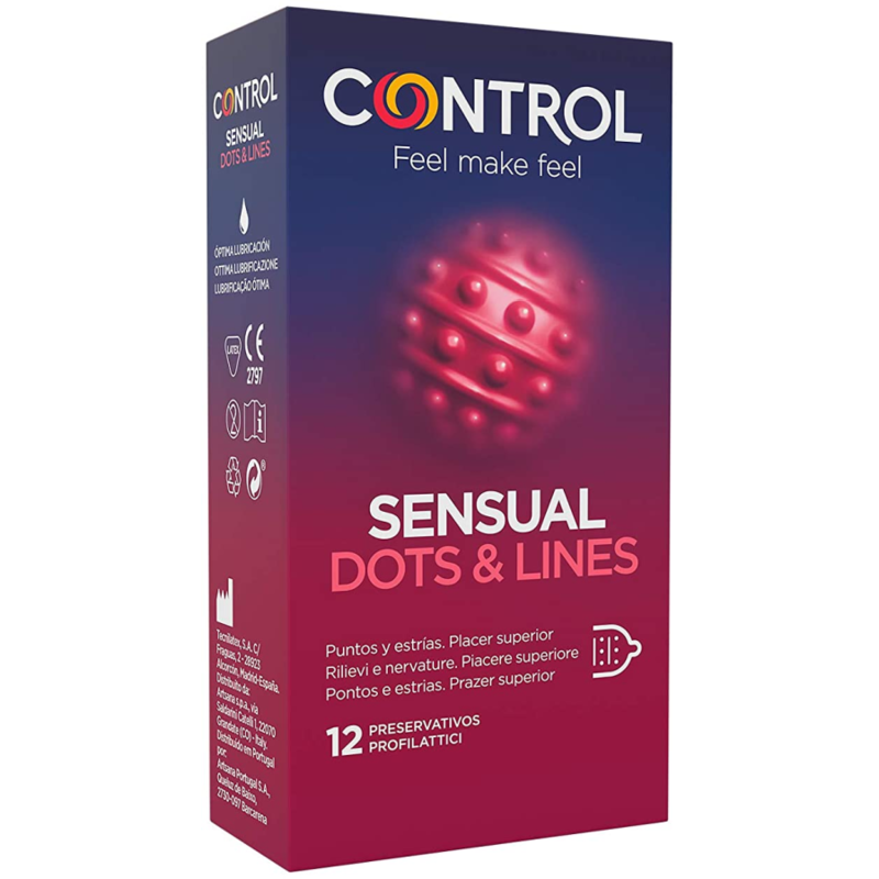 CONTROL SENSUAL DOTS & LINES PUNTOS Y ESTRIAS 12 UDS CONTROL