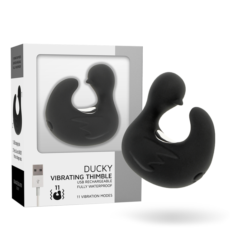 Black&silver Dedal Pato Estimulador De Silicona Recargable Duckymania