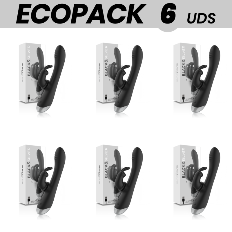 Ecopack 6 Uds - Black&silver Adam Estimulador Rabbit Silicona Recargable Negro