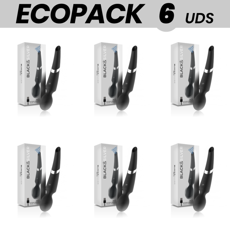 Ecopack 6 Uds - Black&silver Beck Masajeador Y Succionador Silicona Recargable Negro