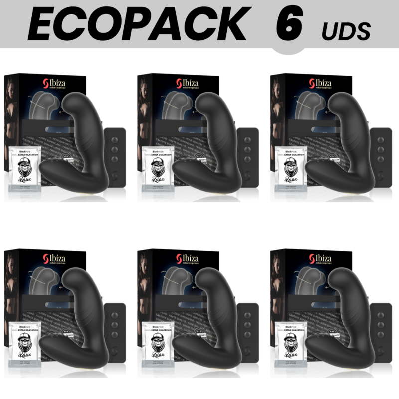 Ecopack 6 Uds - Ibiza Masajeador Anal Control Remoto 10 X 3.5 Cm