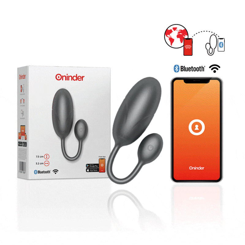Oninder - Tokyo Huevo Vibrador Negro 7.5 X 3.2 Cm Free App