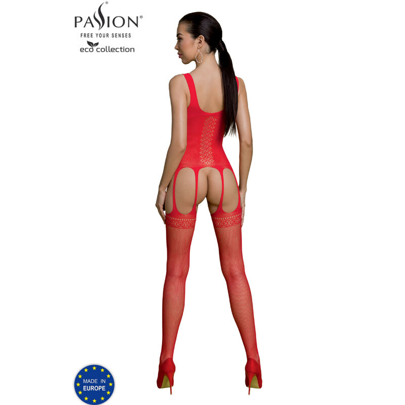 PASSION - ECO COLLECTION BODYSTOCKING ECO BS007 ROJO