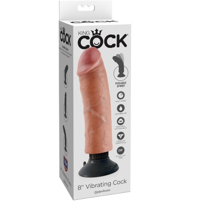 Dildo Vibrador King Cock 20.32 Cm Natural